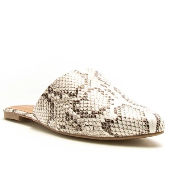 Shoes - Off White Black Snake Mule Slide